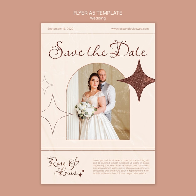 Rose Gold Hochzeits Einladung Flyer