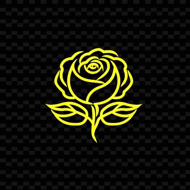 PSD rose jaune avec un fond noir avec une fleur jaune sur le dessus