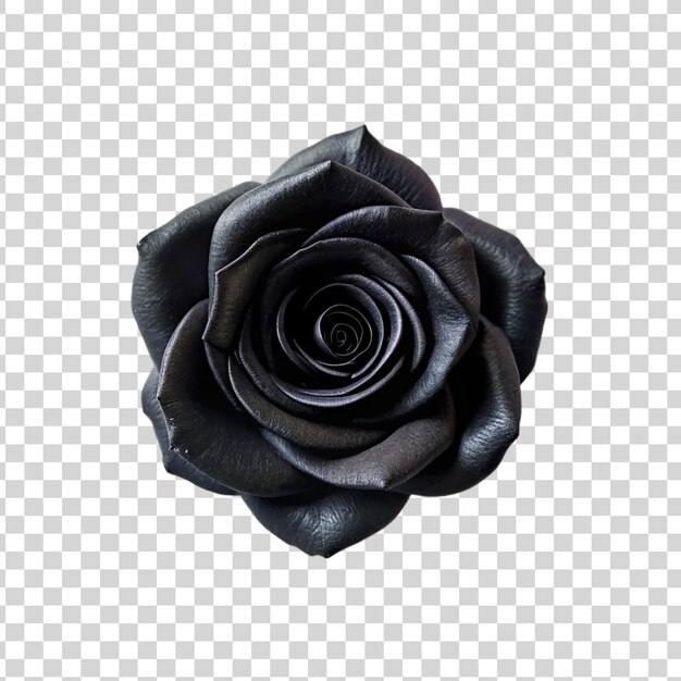 PSD une rose noire isolée sur un fond transparent