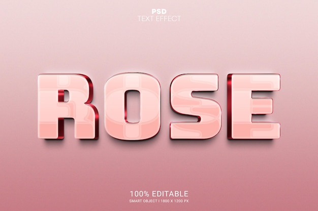 Rose PSD bearbeitbares Texteffektdesign