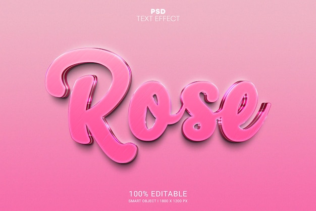 PSD rose psd bearbeitbares texteffektdesign