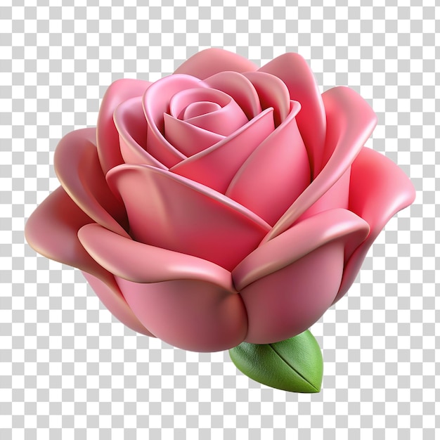 PSD une rose rose 3d isolée sur un fond transparent