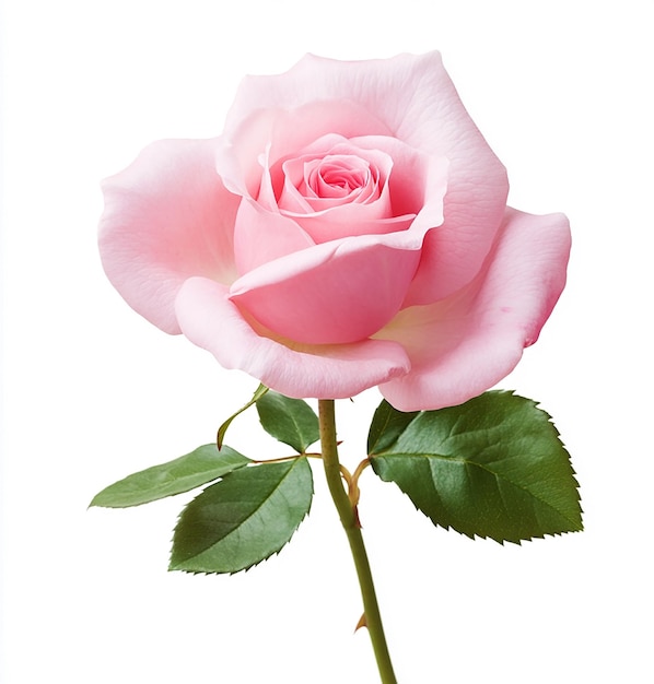 Une rose rose étincelante après une pluie de printemps