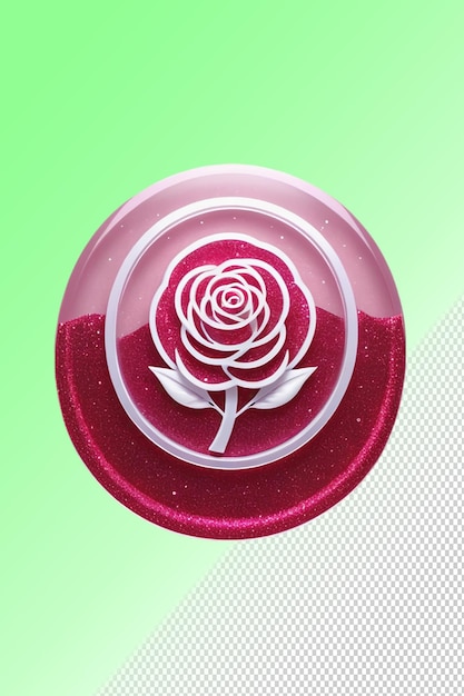 PSD une rose rouge sur fond vert