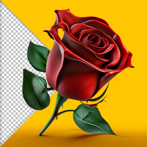 rose rouge rendu 3d psd