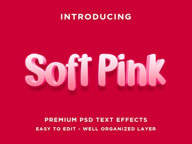 PSD rose tendre - maquette d'effet de style de texte