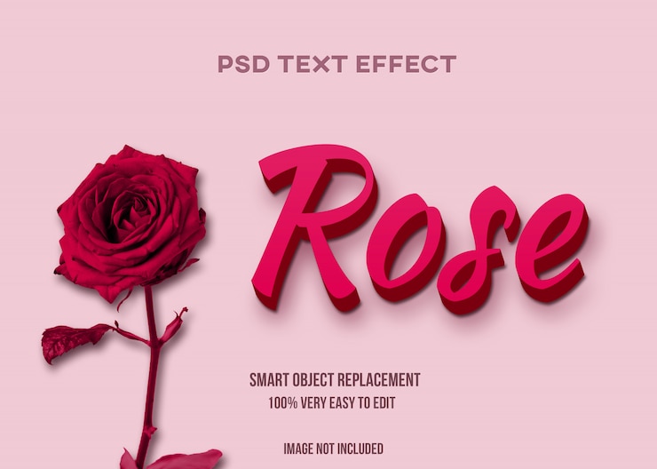 PSD rose texteffekt