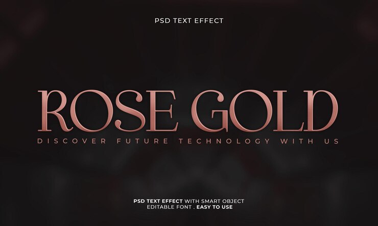 PSD roségold editierbarer texteffekt