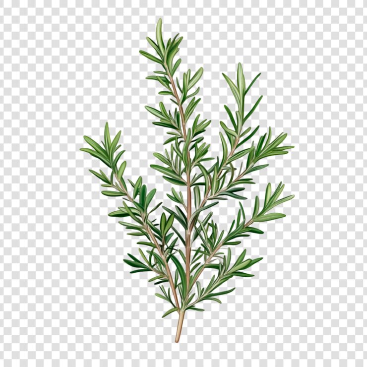 Rosemary Fresh Sprig Herba culinaria Hojas verdes Ingrediente para cocinar