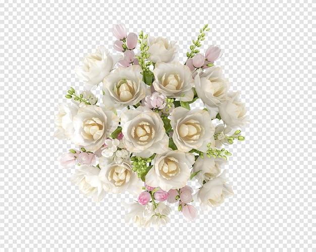 PSD roses en rendu 3d isolé