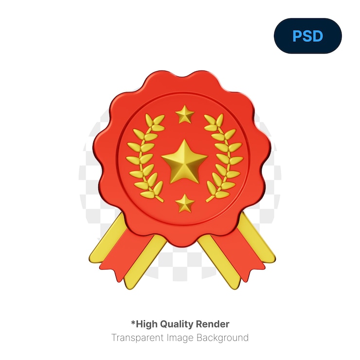 PSD rosette award 3d icon premium psd