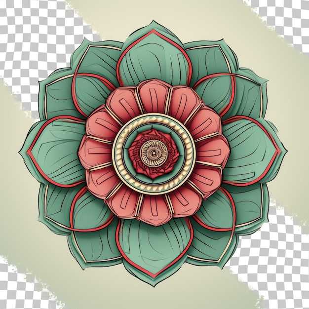 Rosette with User Friendly text in Green and Red transparent background