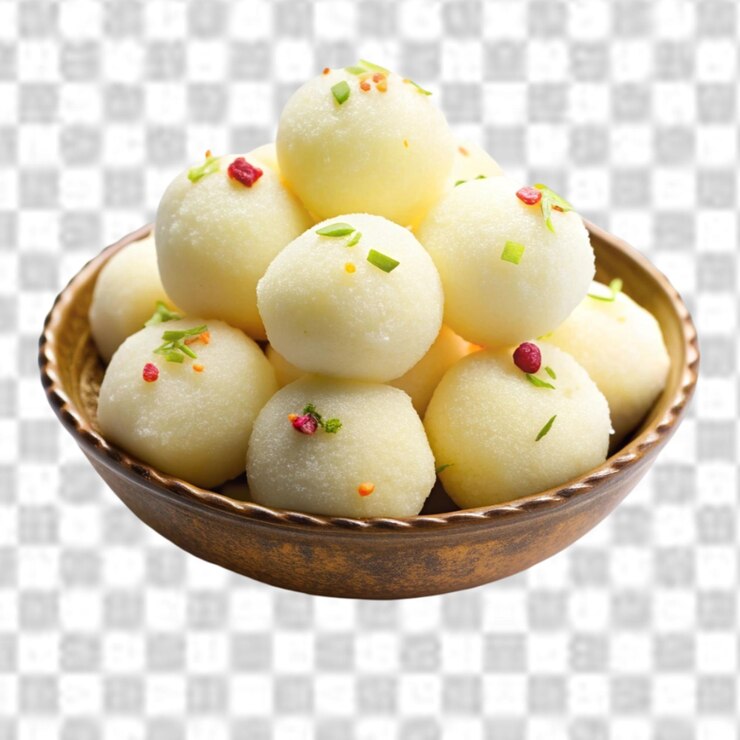 PSD rosogolla hari para el puja de durga en un fondo transparente