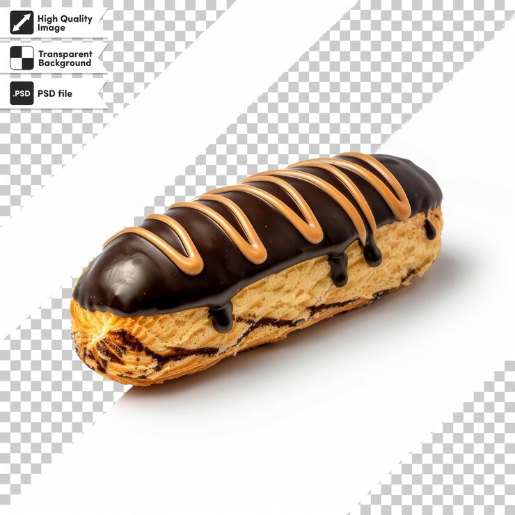 PSD una rosquilla cubierta de chocolate con chocolate rociado en la parte inferior