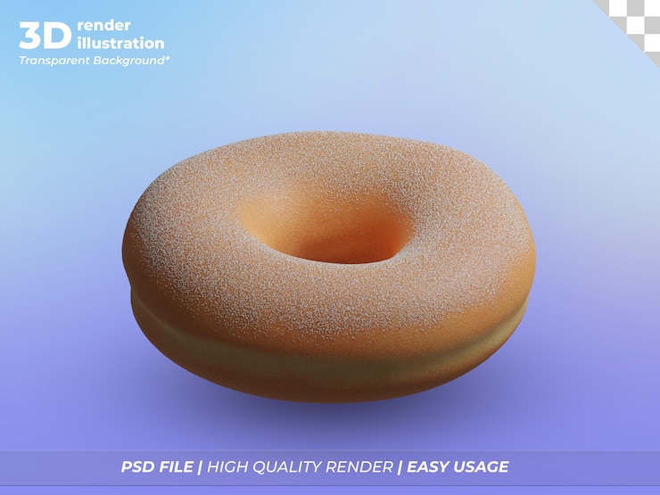 PSD rosquilla dulce y sabrosa 3d