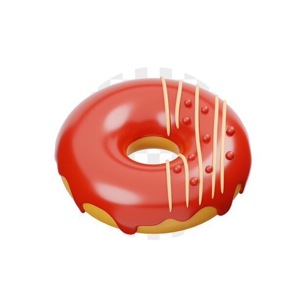 PSD las rosquillas de terciopelo rojo ilustración 3d