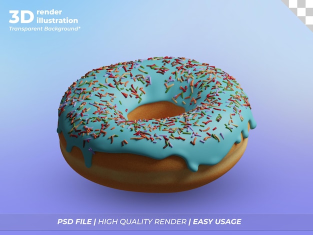 Rosquinha de molas 3d fosco azul