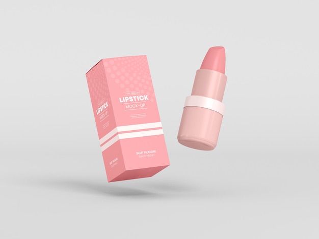 Rossetto opaco con scatola Mockup