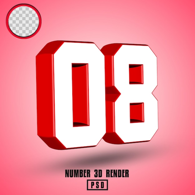 ROSSO BIANCO NUMERO 3D RENDER