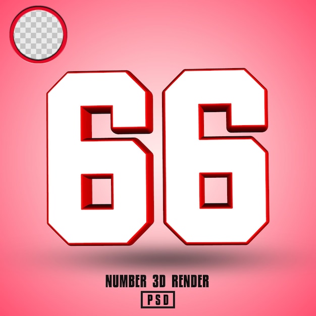 ROSSO BIANCO NUMERO 3D RENDER