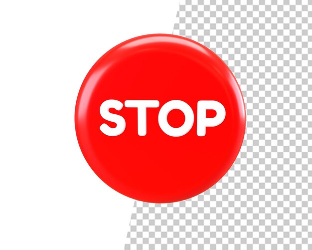 rosso stop cartello stradale simbolo 3d rendering