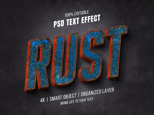 Rostmetall-Texteffekt
