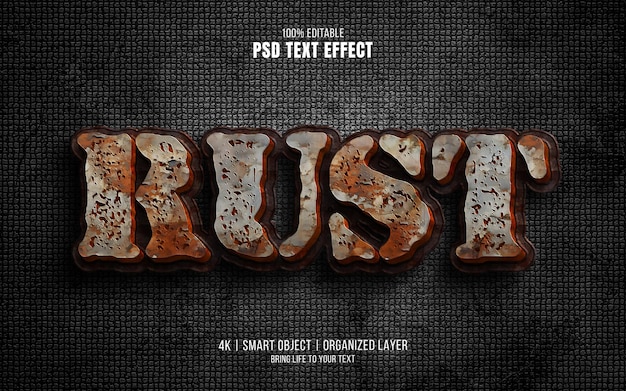 Rostmetall-Texteffekt