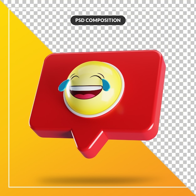 Rosto com lágrimas de alegria símbolo emoji no balão de fala