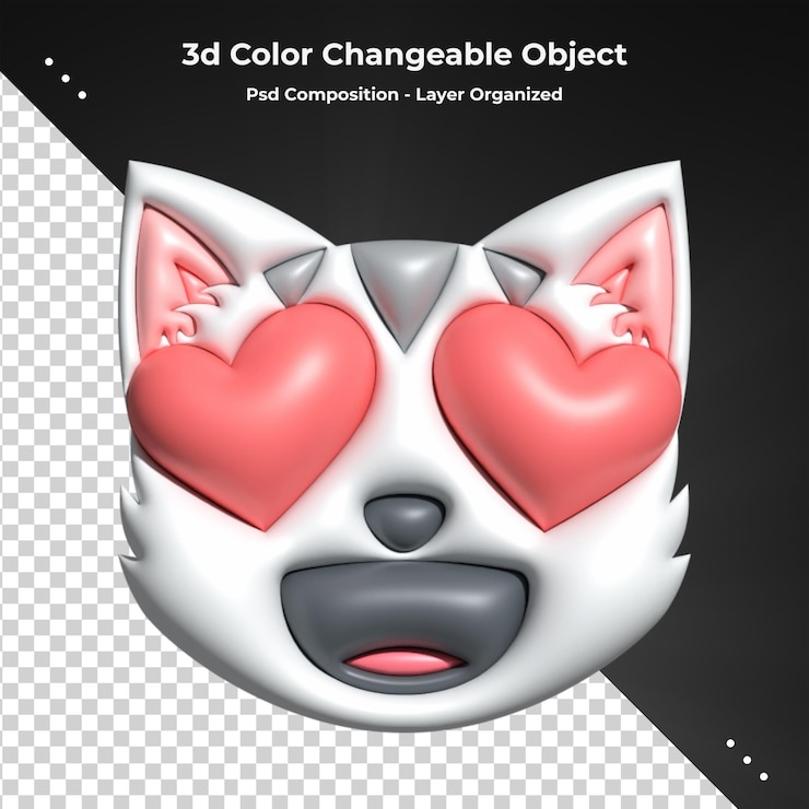 PSD rostos emoji 3d com expressões faciais renderização em 3d ícones emoji estilizados