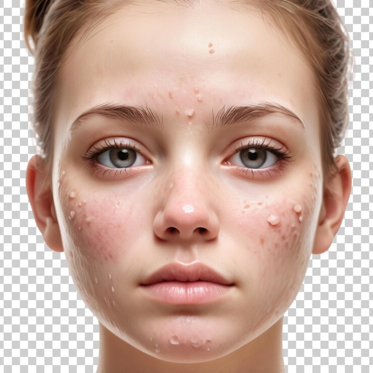 PSD un rostro femenino con pecas en él