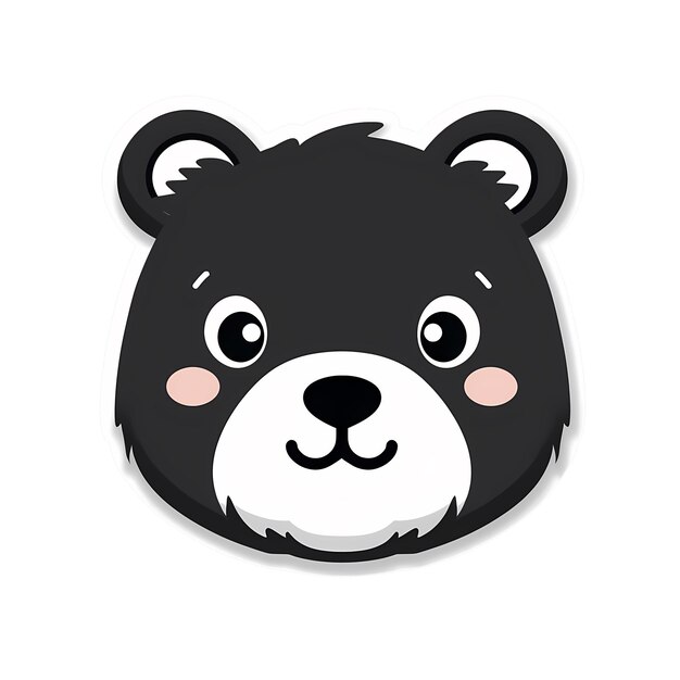 PSD el rostro del oso kawaii pegatina png archivo transparente