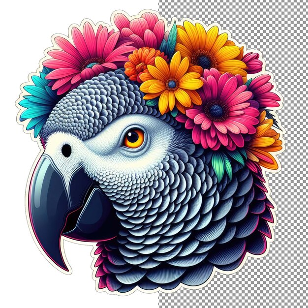 PSD el rostro de un pájaro encantador es elegante.