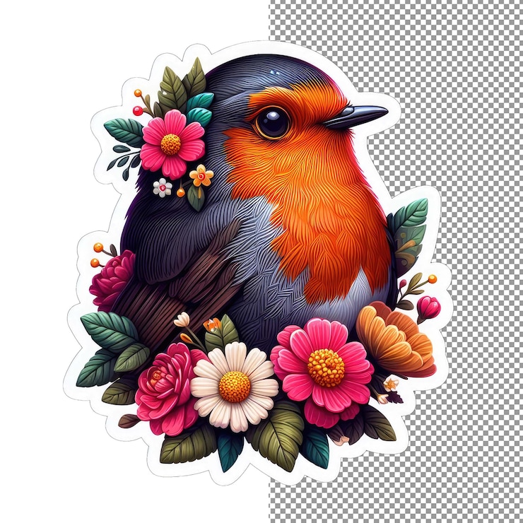 PSD el rostro de un pájaro con plumas es una delicia.