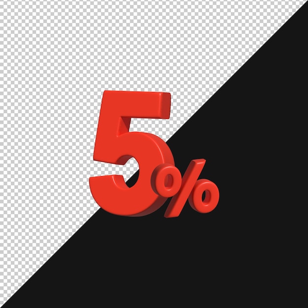 Rot 3D5 Rabatt Isoliert
