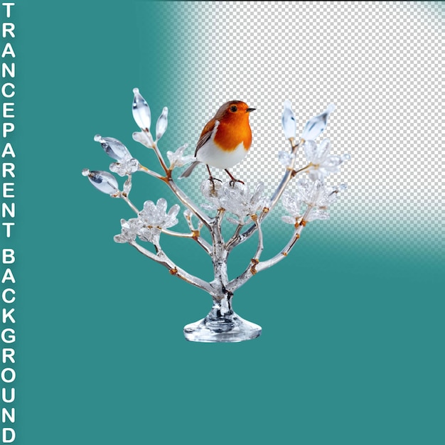 PSD rot-brust-vogel rustikaler herbst-herbst-png-clipart-elemente auf durchsichtigem hintergrund