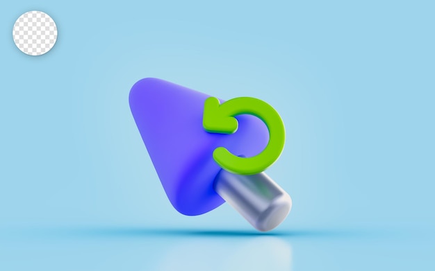 Rotation du curseur signe flèche rendu 3d concept pour le chargement du fichier de la souris en attente de travail lent