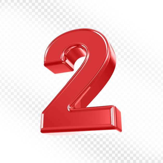 Rote 3D Nummer 2