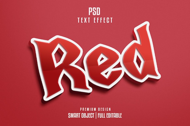 Rote 3D-Text-Effektvorlage
