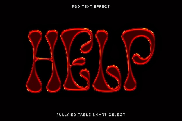 Rote Chrome aufgeblähte PSD-Text-Effekt