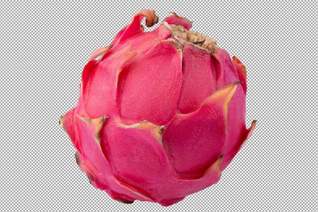 Rote Drachenfrucht oder rote Pitaya isoliert auf transparentem Hintergrund