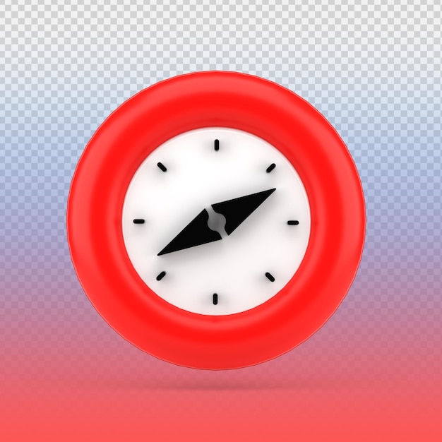 rote Farbe 3d-Kompass-Richtungsnavigator-Rendersymbol