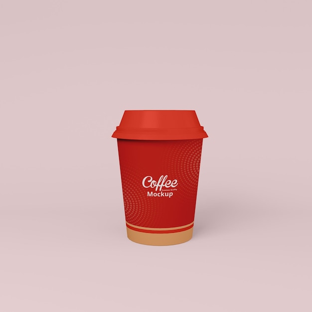 Rote farbe kaffeetasse realistisches 3d-modell-design