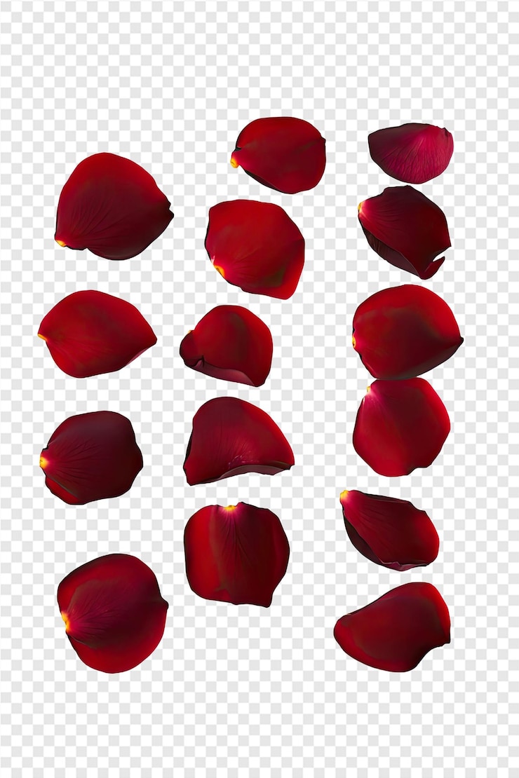 PSD rote rosen auf durchsichtigem hintergrund