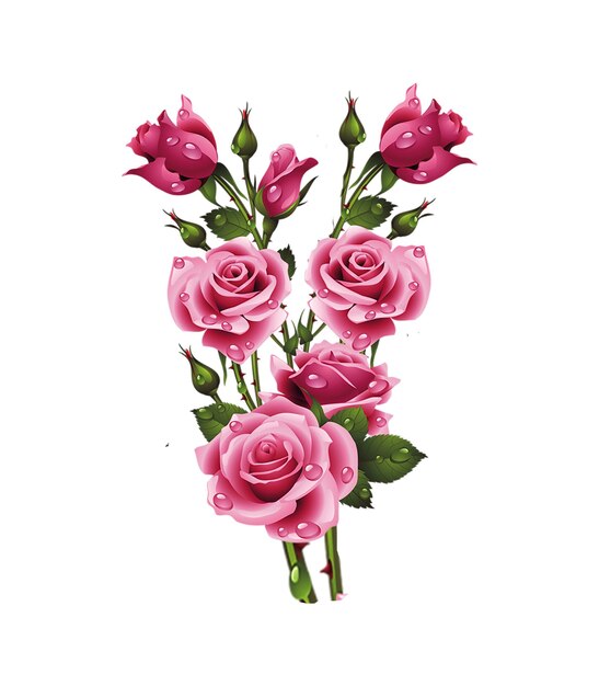 PSD rote rosen illustration rose rose liebesblume arrangierung des herzens