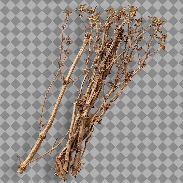 PSD rote salvie art des kräuters salvia miltiorrhiza form des kräuts getrocknetes isoliertes kräutert auf sauberem hintergrund