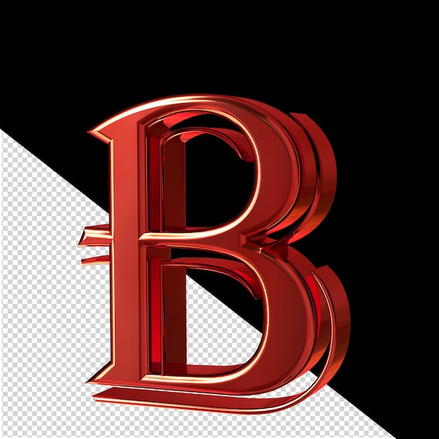 PSD rote symbolansicht von rechts, buchstabe b