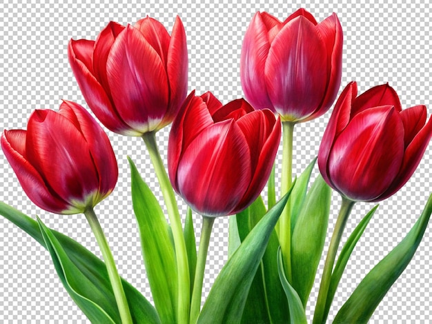 Rote Tulpen auf weißem Hintergrund