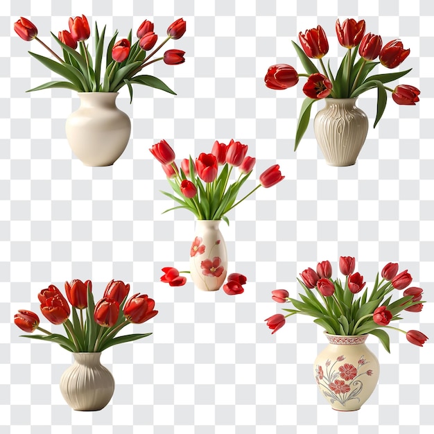 Rote Tulpen in Vasen