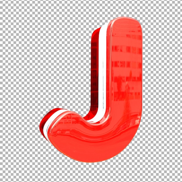 Roter 3D-Buchstabe j