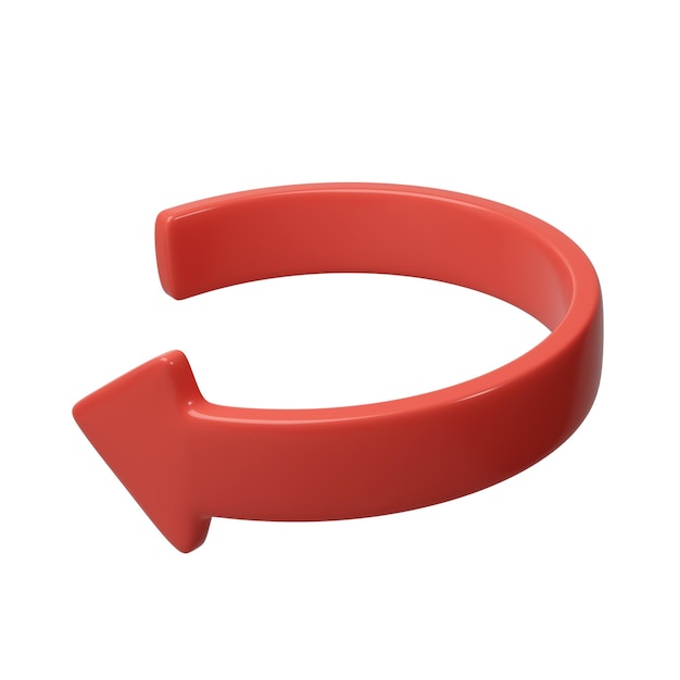 Roter 3D-Kreis Pfeile nach oben Pfeilzeichen oder -symbol